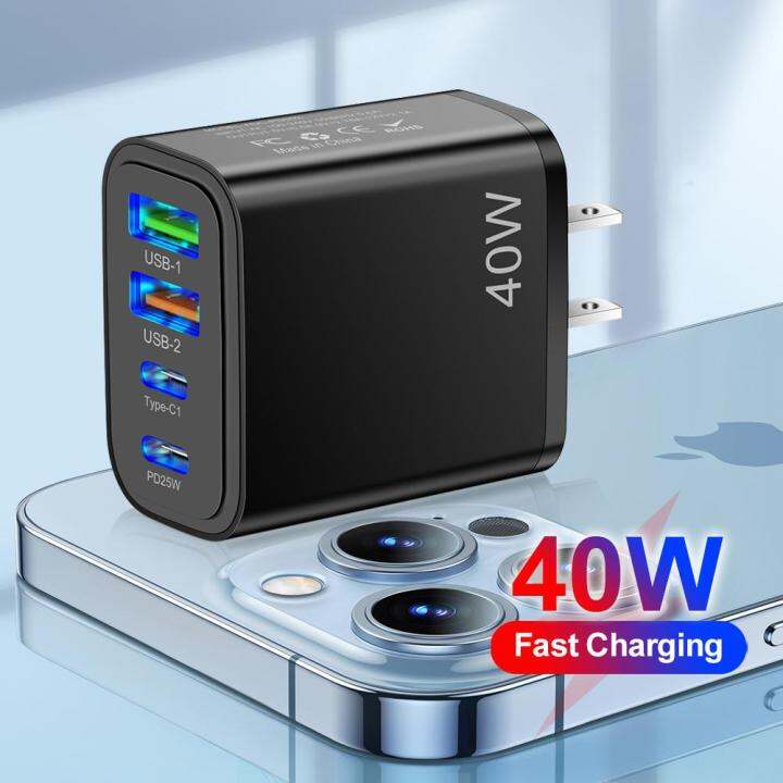 pd25w-ชาร์จ-usb-type-c-type-c-2xusb-2-4a-type-c-อะแดปเตอร์ติดผนังชาร์จเร็ว4พอร์ตสำหรับ-iphone-14-13-12-huawei-xiaomi