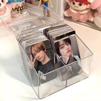 Transparent Kpop Photocard Storage Box Large Capacity Acrylic Photo Card Collection Organizer Case Boxes School Stationery Card Holders