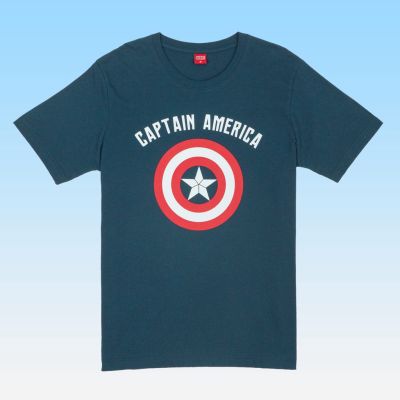 Marvel Men Capn America T-Shirt  เสื้อยืดผู้ชายเรืองแสงเทคโนโลยีส่องสว่าง 100% character studio cotton classic👕