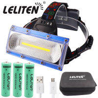 COB LED Fishing Headlamp Camping headlights Use 3*18650 Battery Head lamp Flashlight