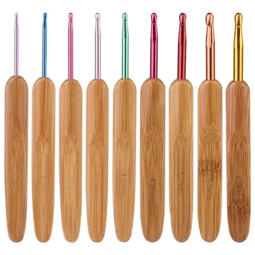 Free Shipping colorful bamboo crochet hooks 12pcs size 3.0-10.0mm crafts  crochet for DIY knitting needlework knitting needles