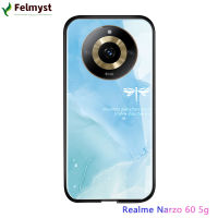 สำหรับ Realme 11 5G Realme Narzo 60 5G เคสฝาหลังกระจกเทมเปอร์เคสมันวาวเหมือนฝันหลากสี