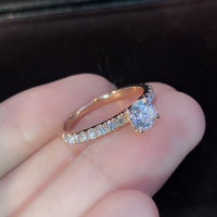 [COD]wish ยุโรปและอเมริกาชุบเรียบง่าย S925 แหวนเพชรจำลองสีเงินสำหรับการสั่งซื้อแหวนแต่งงานแหวนแต่งงาน