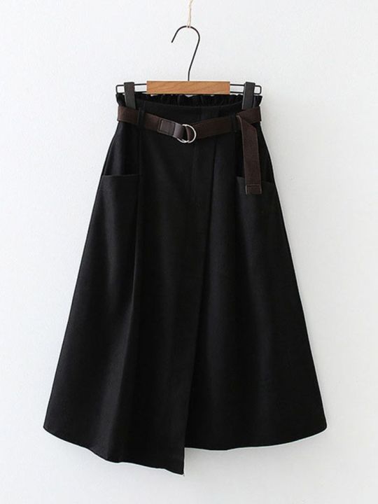 women-casual-skirts-2022-spring-and-autumn-solid-high-waist-irregular-pockets-midi-skirts-fashion-simple-elegant-saia-faldas