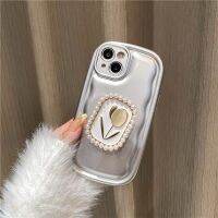 ดอกไม้ทิวลิปขาวเคสเคส Diy ตั้งได้สำหรับ Iphone 14 14 Pro 14 Plus พร้อมขาตั้ง14 Pro Max 13 Pro Max 12 Pro Max 11 Pro Max Max เคสโทรศัพท์แบบนิ่ม