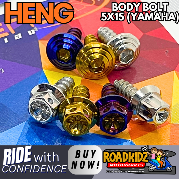 HENG BODY BOLT FLOWER TYPE/ MUSHROOM TYPE 5x15 (1pc) / YAMAHA BODY BOLT ...