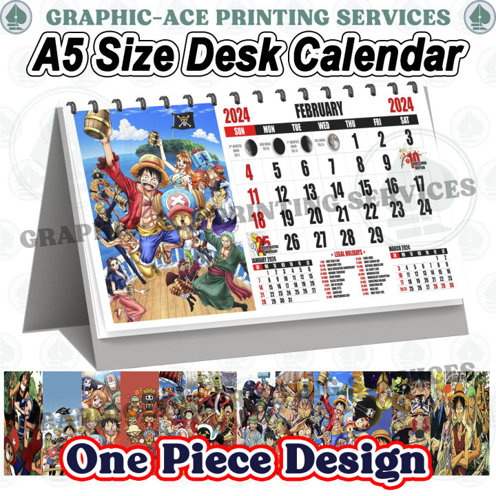 One Piece 2024 Desk Table Calendar 2024 Glossy Lazada PH