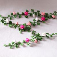 130MM Flower Vine Miniature Simulation Decorative PVC Dollhouse Garden Scene Ornaments Artificial Plants Flower Vine Artificial Flowers  Plants