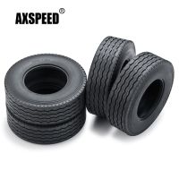 AXSPEED 28mm Width Rubber Tyres Front Wheel Tires for 1/14 Tamiya RC Trailer Tractor Truck Car Upgrade Parts