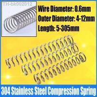 ✢ 1-10PCS 0.6mm Wire Diameter Compression Spring 304 Stainless Steel Pressure Spring Return Spring 4-12mm Outside Diameter L 5-305