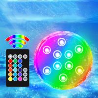 Submersible LED Lights Remote Control Waterproof RGB Underwater Light for Fish Tank Hot Tub Pond Swimming Pool Bathtub