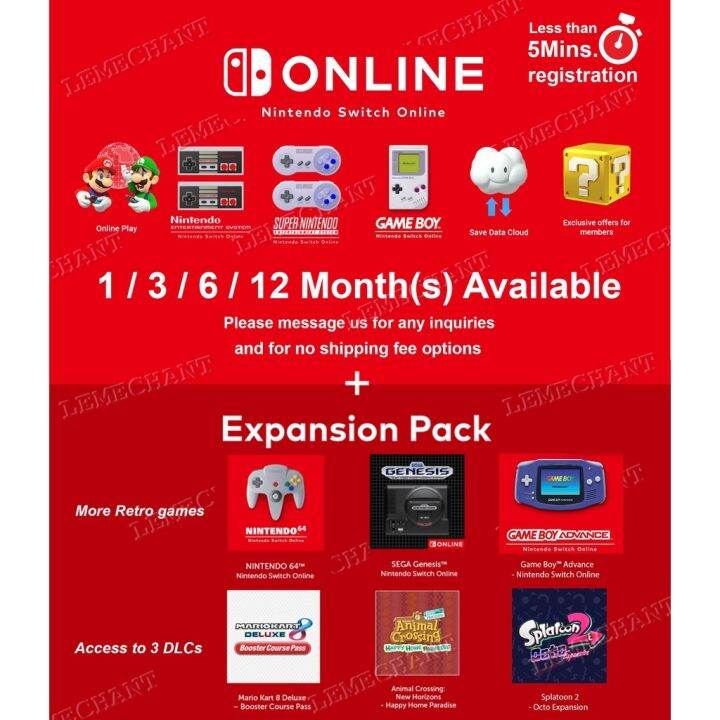Nintendo Switch Online Expansion Pack Lazada PH
