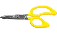 Klein Tools 26001 Scissors, All-Purpose Electricians Scissors with Cable Cutting Notch, Serrated Blades, Deburr Notch, 6.75-Inch