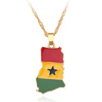 ✉❉¤ Ghana Country Map Flag Pendant Necklaces Charm Ghanaian Jewelry Ghana National Day Gifts wave Chain choker necklace