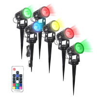 6 In 1 LED Garden Spotlights 6 Colours solar led light Remote Control Outdoor Waterproof Spike Lights Garden Path Landscape Lamp