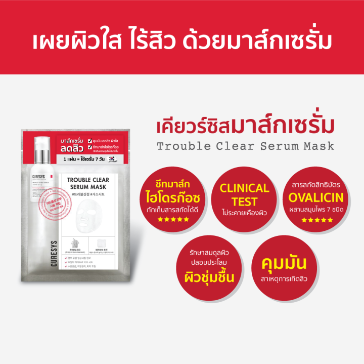 ของแท้-curesys-serum-mask-เคียวร์ซิส-เซรั่ม-มาส์ก-ลดสิว-แผ่นไฮโดรก๊อซ-มาร์กหน้า-คุมมัน-บำรุงผิว