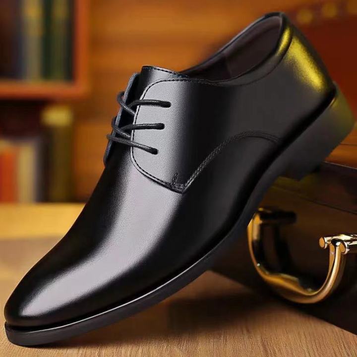 รองเท้าหนังผู้ชาย-รองเท้าผูกเชือกสีดำชายสไตล์อังกฤษ-รองเท้าทางการธุรกิจอย่างเป็นทางการ-รองเท้าส้นเตี้ยแต่งเรียบๆ-รองเท้าเจ้าบ่าวแต่งงาน-รองเท้าผู้ชายที่ดีที่สุด-รองเท้าสูทสีน้ำตาล