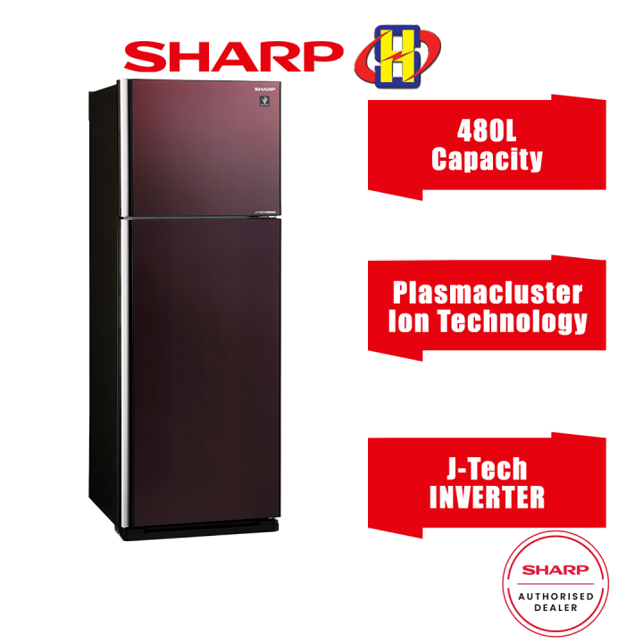 Sharp Refrigerator (480L/Maroon) J-Tech Inverter Hybrid Cooling Pelican ...