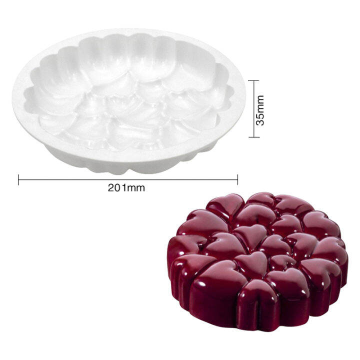 jiang-แม่พิมพ์เค้กซิลิโคนรูปหัวใจสุดสร้างสรรค์งานทำมือทำมือทำสบู่แม่พิมพ์ฟองดองอุปกรณ์ตกแต่งเค้กอุปกรณ์ทำขนมในครัว