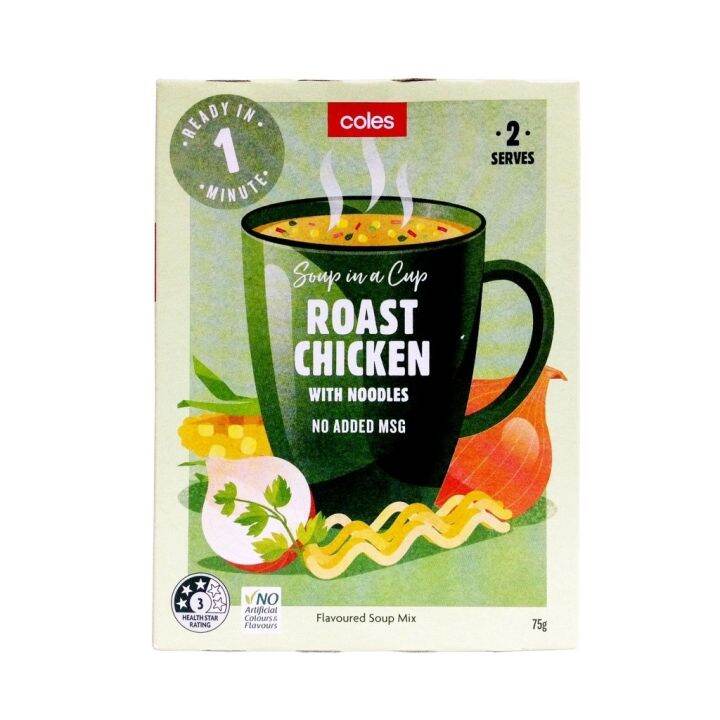 Coles Soup in a Cup Roast Chicken With Noodles 75g {Made Australia