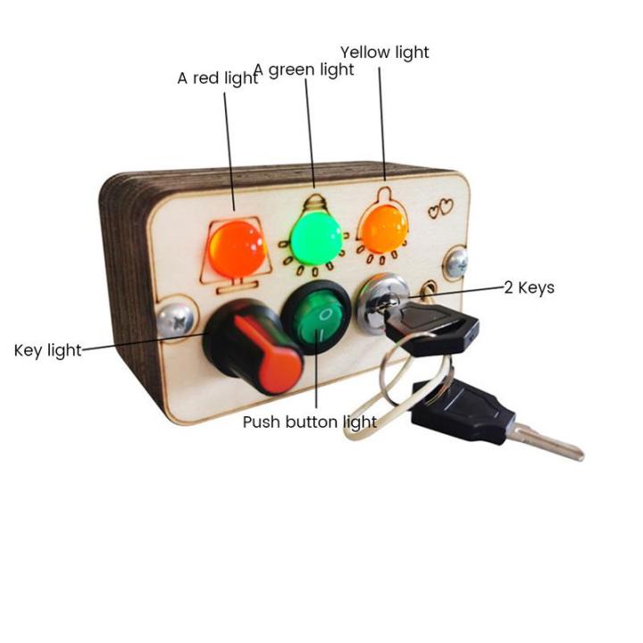 aov-montessori-busy-board-led-light-switch-busy-board-ไม้-sensory-ของเล่น-travel-ไม้-busy-board-light-up-ปุ่ม-led-การศึกษาการเรียนรู้-fidget-ของเล่นสำหรับ1ถึง6ปี