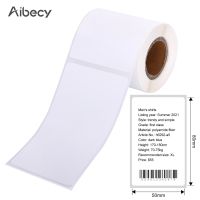 Aibecy สติกเกอร์เครื่องพิมพ์ฉลากกระดาษฉลากความร้อนมีกาวในตัวม้วนกระดาษพิมพ์ได้กันน้ำสำหรับชุด DP30/DP23