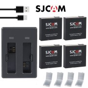SJCAM SJ8 Series Accessories 4Pcs SJCAM SJ8000 Battery + Dual Charger For