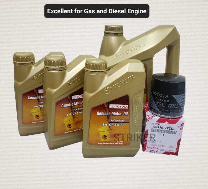 Toyota Full Synthetic SN/CF 5W40 Genuine Engine Oil (Bundle of 7Liters ...