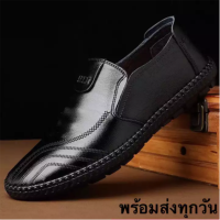 Triples รองเท้าหนังสุภาพบุรุษ รองเท้าหนังผู้ชาย size39-44 （สีดำ）รุ่น CDM302