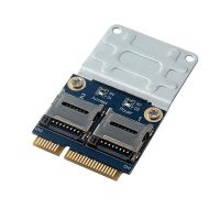 BANNQIN MPCIe To 2 Mini-Sdcard เครื่องอ่านการ์ดความจำ SDHC SDXC TF Micro- SD Mini Pci-E อะแดปเตอร์ทนทานมินิคอมพิวเตอร์แล็ปท็อปอุปกรณ์การ์ดแปลงข้อมูล