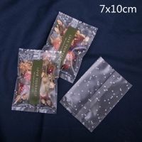 {packing shop}100Pcs White Dot Machine Seal Bags Clear Food Biscuit DIY Baking Cake Bag Decoration Gift Cookie Packing Flat Plastic Bags