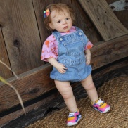 26 Sandie Handmade Painted Bebé Reborn Dolls Can Standing Reborn Toddler