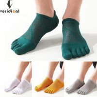 【YD】 5 Pairs Shallow Mouth Toe Socks Man Cotton Thin Mesh Breathable Sweat-Absorbing Deodorant Invisible Sokken