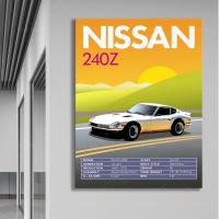 โปสเตอร์รถคลาสสิกวินเทจย้อนยุคนิสสัน240z 0706