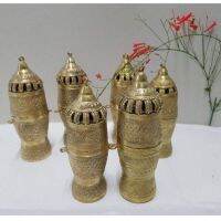 Brass byfa B1022 เต้าปูน อุปกรณ์ในชุดเขี่ยนหมาก เต้าปูนทองเหลืองโบราณ มีกระดิ่งบนหัว(ของใหม่ทำมาใหญ่กว่าเดิม 6-7นิ้ว) ที่ใส่ปูนแดงเคี้ยวหมากพลู