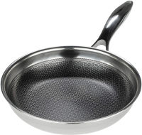 Black Cube Hybrid Stainless Steel Frying Pan with Nonstick Coating, Oven-Safe Cookware Parent (12.5-Inch, Black)