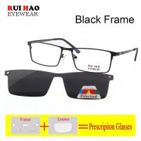 Prescription Glasses Men Leisure Eyeglasses Frame Customize Optical Lenses With Polarized Clip on Sunglasses 94004