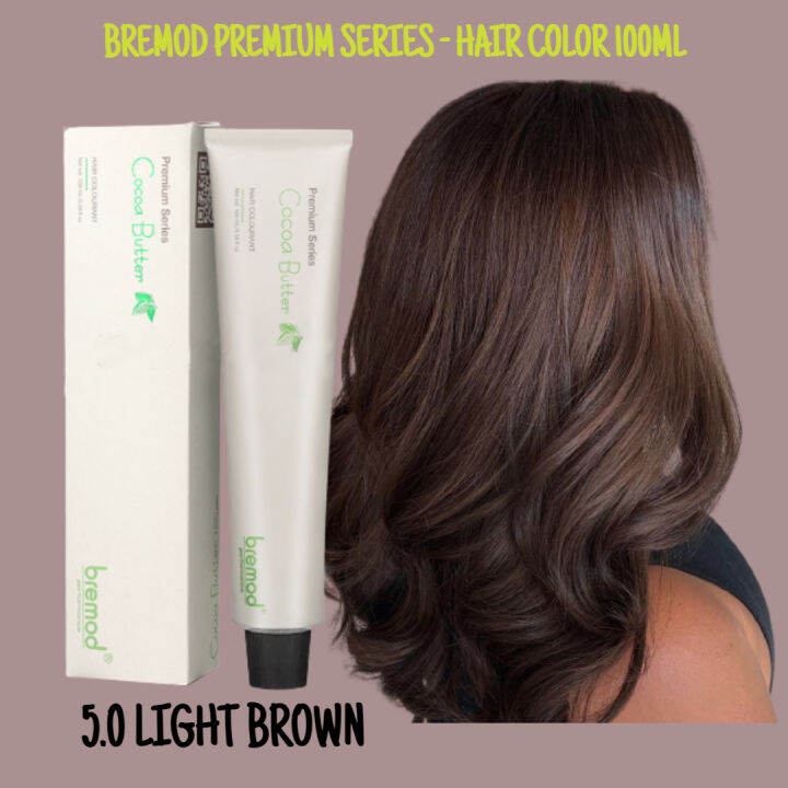 Bremod Premium Series Cocoa Butter Hair Color 100ML 5.0 LIGHT BROWN