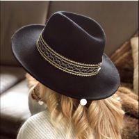 Soft Fedora Hat Feather Elegant Lady Winter Autumn Wide Brim Jazz Church Panama Sombrero Cap