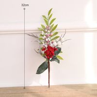 Artificial Plant Pine Fir Cypress Pine Cone Mistletoe Cotton DIY Decor Cheap Christmas Fake Flower for Home Wedding Decorations