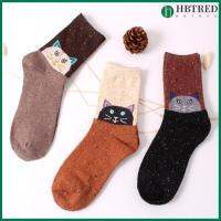 HBTRED 1 Pair Women Casual Cute Cotton Cartoon Warm Wool Socks Cat Deer Owl Thick