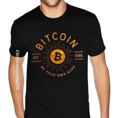 Bitcoin Be Your Own Bank Mens Tshirt Male Fashion Tee Shirt MenS Gothic Style Anime Tshirt Tops Vintage Tee Shirt