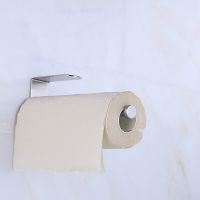 Adhesive Vertical Paper Towel Holder Stainless Steel Wall Mount Bathroom Kitchen Toilet Tissue Roll Storage Rack WY71414 Toilet Roll Holders