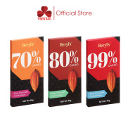 Socola đắng không đường Beryl s 70% 80% 90% ca cao thanh 90g
