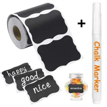 Haile 10-100pcs Waterproof Chalkboard Labels Spice Organizer Label for  Household Kitchen Jars Blackboard Stickers With White Pen