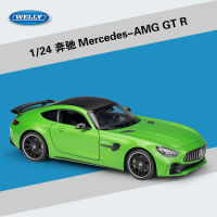 Welly D Iecast 1:24ชั่งลูมิเนียมรถแข่งรุ่นรถ Mercedes Benz AMG GTR รถสปอร์ตโลหะรถของเล่นสำหรับเด็กของเล่นของขวัญคอลเลกชัน