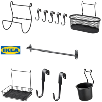 ราวแขวนติดผนัง ที่คว่ำจาน ตะขอแขวน ที่ใส่กระดาษอเนกประสงค์IKEA Kitchen rail hook