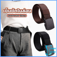 Easy เข็มขัดหัวพลาสติก ความยาว 120 cm สายไนล่อน ไม่ต้องเจาะรู เเข็มขัดแฟชั่น belt