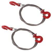 2X 1/10 RC Car Crawler Steel Tow Rope with Hooks for SCX10 Wraith Axial D90 Toy Parts