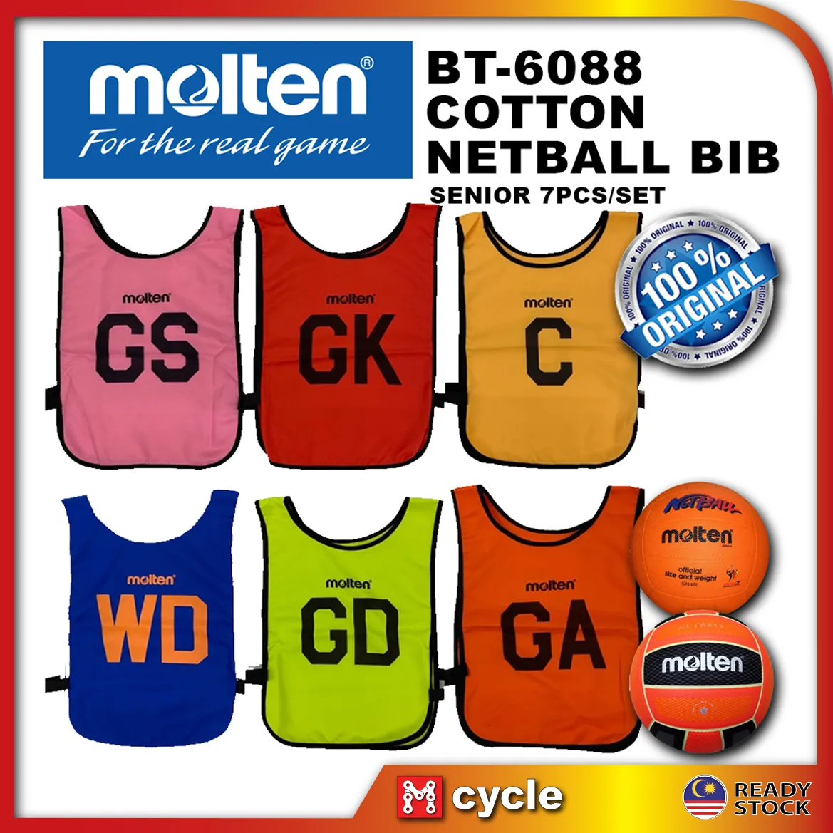 Gambar Bib Bola Jaring / 100 Original Molten Reversible Netball Bib Bib ...